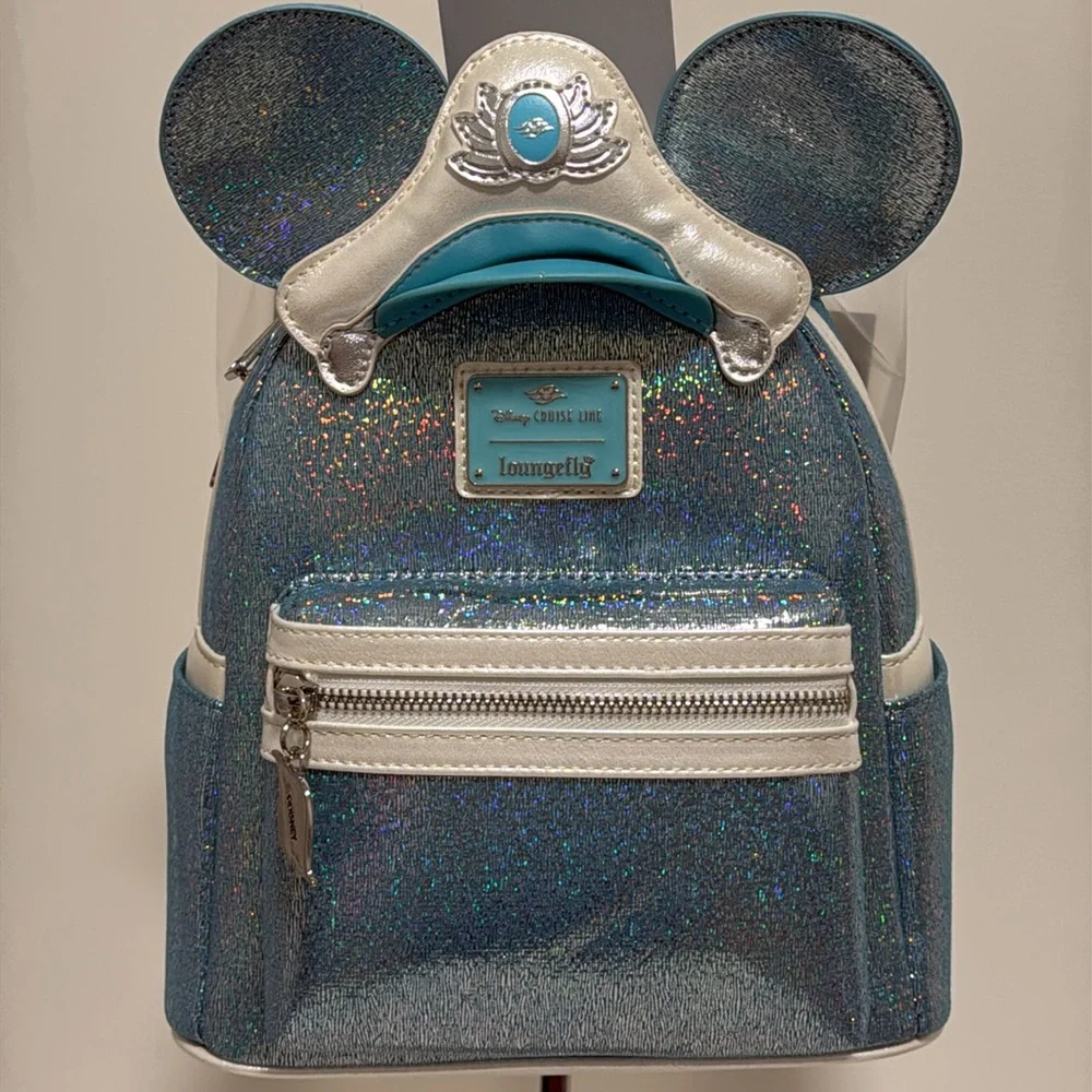 NEW Disney Cruise Line 25th Anniversary Shimmering Seas Loungefly Mini Backpack - Picture 5 of 10